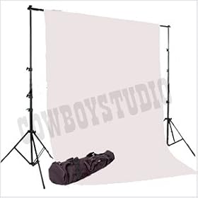 CowboyStudio Photography 6X9ft White Muslin Backdrop with Support System and Carry Bag by CowboyStudio