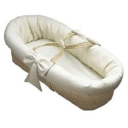 Waffle Pique Baby Moses Basket - Color Ecru