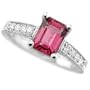1.75ct VVS Pink Tourmaline & Diamonds Engagement Ring 14k White Gold Antique Style
