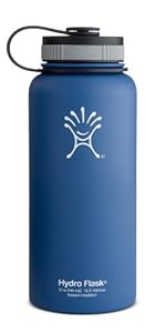 Hydro Flask Insulated Wide Mouth Stainless Steel Water Bottle, Everest Blue, 32-Ounce