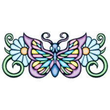 Butterfly With Vines Temporary Tattoo 1.5x2.5