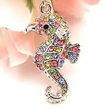 Multi Seahorse Cell Phone Charm Strap Cubic Stone