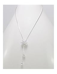 Flower CZ Necklace In 92.5 Sterling Silver