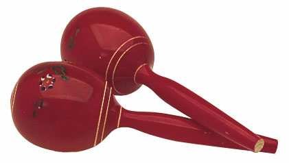 Pair of Hand Decorated Wood Maracas