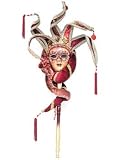Venezianische Maske auf Stock, Rot