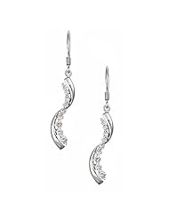 14k White Gold Diamond Journey Dangle Earrings (0.50 Cttw, SI Clarity, H Color)