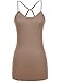 Mb Trend Junior Size Seamless Solid Spaghetti Strap Layering Camisole with Cross Back