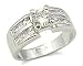 Brilliant and Princess Cut Cubic Zirconia Engagement Ring