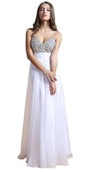 V-neck Chiffon/Polyester/Spandex Sleeveless Lace Backless  Mesh Floor Length Evening Dress/Prom Dress  With Rhinestones