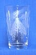 Individually Hand Etched Pine Cone Tumbler Glass 5.5"H Set / 4