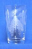 Individually Hand Etched Pine Cone Tumbler Glass 5.5"H Set / 4