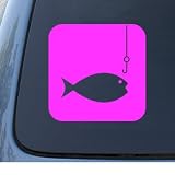 FISH AND HOOK – Fishing – Vinyl Car Decal Sticker #1316 | Vinyl Color: Pink FISH AND HOOK – Fishing – Vinyl Car Decal Sticker #1316 | Vinyl Color: Pink