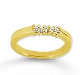 18k Yellow Gold 5 Stone 1/10Ct Diamond Anniversary Band