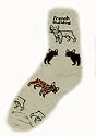 French Bulldog Ladies White Socks Fits Size 9-11