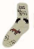 French Bulldog Ladies White Socks Fits Size 9-11