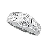 14K White Gold Mens Diamond Ring