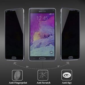 Premium Explosion-proof Privacy Tempered Glass Screen Protector for Samsung Galaxy Note 4 (0.3mm 2.5d 9h Hd Ultra Clear)