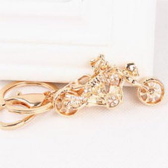 Khaopan Keyring- New Superman Ride Motorcycle Cool Charm Pendent Crystal Purse Keyring Key Chain