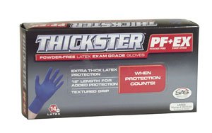 SAS Thickster PF + EX Gloves: Extra Thick, Extra Long, Powder-free, Exam Grade EMT, Law Enforcement and Mechanics Glove. 50/bx