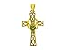 9ct Yellow Gold Emerald Claddagh Cross Pendant title=