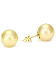 TARA Pearls 10X11mm Gold South Sea Yellow Gold Stud Earrings