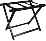 Excell Luggage Rack Wood Finish Mahogany with Black Straps