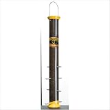 Droll Yankee 23 Inch Finch Flocker Yellow Nyjer Tube Feeder 8 Ports