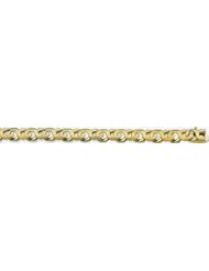 8.5mm 14k Fancy Hand Made Link Bracelet 8"
