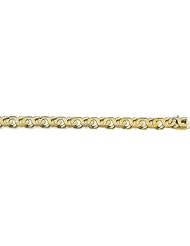 8.5mm 14k Fancy Hand Made Link Bracelet 7"