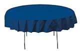 Navy Round Plastic Tablecovers 84 inch 1 pc