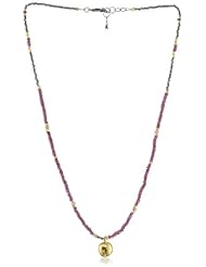 Lulu Designs "Venus" Garnet and White Diamond Money Pendant Necklace