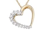 1/4 Carat Diamond 14K Yellow Gold Heart Pendant w/Chain