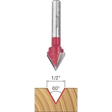 Freud 20-152 1/2-Inch Diameter 60-Degree V-Grooving Router Bit with 1/4-Inch Shank
