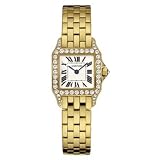 Cartier Santos Demoiselle 18kt Yellow Gold Diamond Ladies Watch WF9001Y7 by Cartier