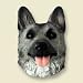 German Shepherd Dog Magnet - Silver & Black
