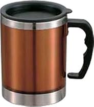 クリア フタ付ダブルマグカップ 350ml (ブラウン) M-1109