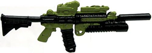 GI Joe Loose Weapons Heavily Customized M4 3 3/4" Action Figure Accessory [Black &amp; Green Loose] (Hasbro Toys)