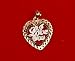 14K Two Tone Gold Heart Pendant/Charm 