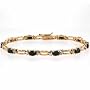 24k Gold Genuine Diamond Accent and oval Genuine Sapphire stone Tennis Bracelet