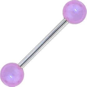 Lilac MIRACLE BALL Barbell Tongue Ring by 