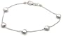 14k White Gold Satin/Polished Heart Bracelet, 7"