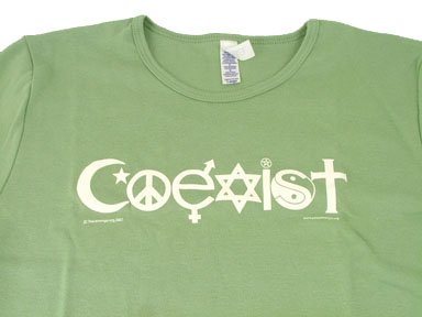 Coexist Ladies T-shirt – Large Moss Green