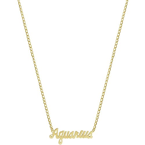 Nickel Free Mystical Sun Sign Horoscope Zodiac Nameplate Necklace, USA!