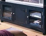 Home Elegance 8045-T Black Rub-Through Style TV Stand Entertainment Center