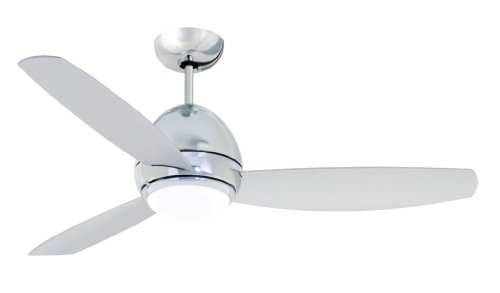 31EDdE80F7L Emerson Fans CF244CRM 44 Curva Contemporary Outdoor Chrome Ceiling Fan w/ Light & Remote