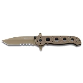 Columbia River Knife & Tool's M16-14DSFG Special Forces Big Dog Desert Combo Edge Knife with Tan Tanto Blade, Desert Tan