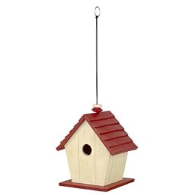 Red Carpet Studios Ltd. Birdie in the Woods Red and Cream Birdhouse from Birdhouses & Accessories