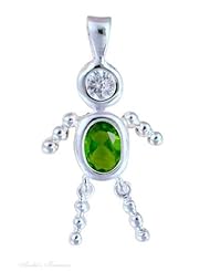 Sterling Silver Mothers Womens August Birthstone Babies Boy Male Child Baby Pendant
