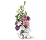 Teleflora's Bear Hug Bear with White Roses