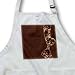 Jaclinart Girly Flower Floral Grunge Damask Fashion - Cocoa and chocolate floral bow on chocolate grunge damask background - Aprons